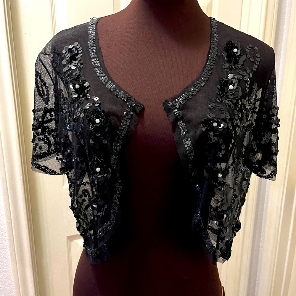 Basil & Maude Brilliant Sequin & Pearl Bolero